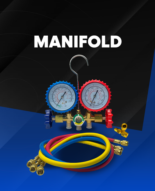 MANIFOLD WITH LIQ. VISOR P/ R22,R134A,R404A
